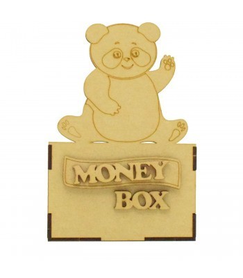 Laser Cut Small Money Box - Panda Design